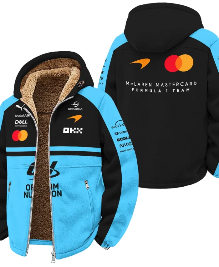 2026 McLaren F1 Teamwear For Fans Winter Fleece Jacket BLMCL25126A3WFJ - Cyan