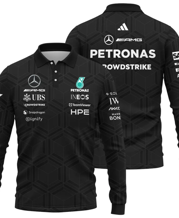 2026 Mercedes F1 Teamwear Long Polo Shirt BLVAMER1226A1LPL