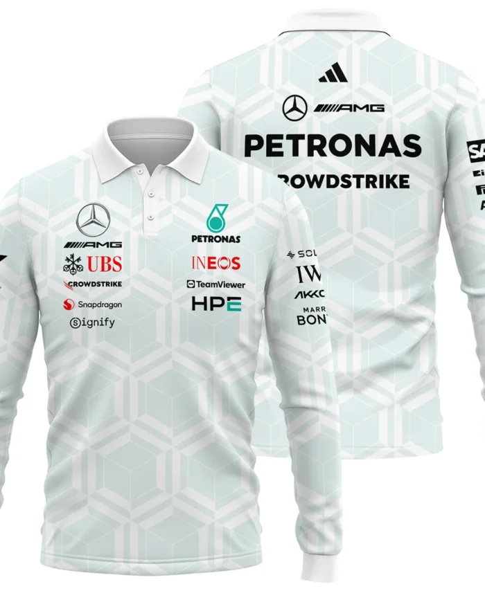 2026 Mercedes F1 Teamwear Long Polo Shirt BLVAMER1226A2LPL