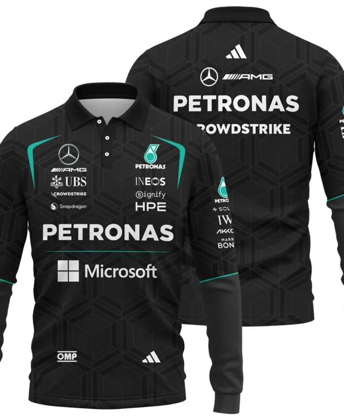 2026 Mercedes F1 Teamwear Long Polo Shirt BLVAMER1226A3LPL