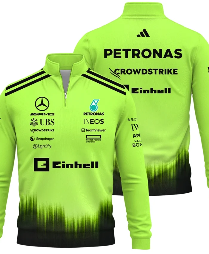 2026 Mercedes F1 Teamwear Quarter Zip Sweatshirt BLVAMER1226A5QZS - Green