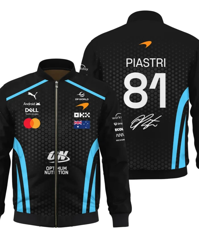 2026 Oscar Piastri McLaren F1 Teamwear Bomber BLOP26226A3BB - Cyan
