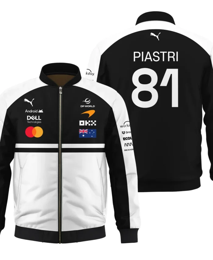 2026 Oscar Piastri McLaren F1 Teamwear Bomber BLOP4226A2BB - White
