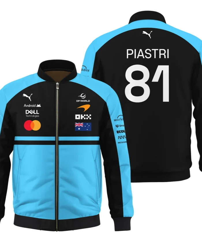 2026 Oscar Piastri McLaren F1 Teamwear Bomber BLOP4226A3BB - Cyan