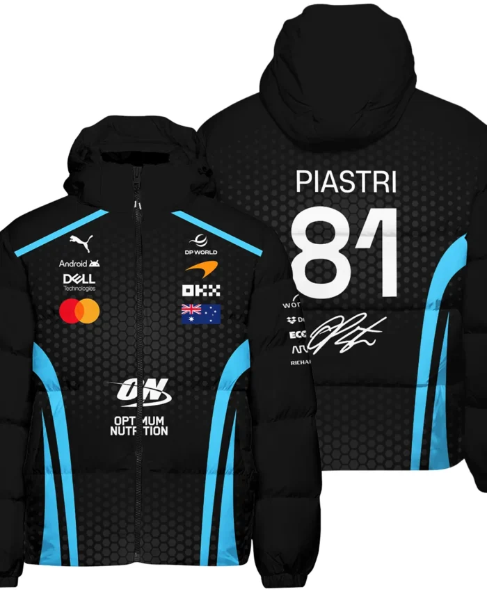 2026 Oscar Piastri McLaren F1 Teamwear Down & Puffer Jackets BLOP26226A3HCJ - Cyan