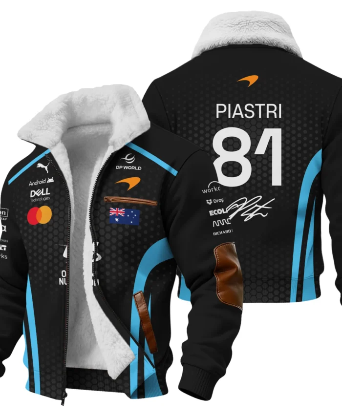 2026 Oscar Piastri McLaren F1 Teamwear Fleece Jacket BLOP26226A3FJ - Cyan
