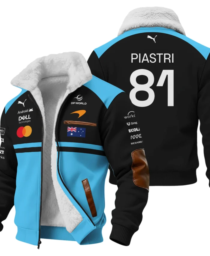 2026 Oscar Piastri McLaren F1 Teamwear Fleece Jacket BLOP4226A3FJ - Cyan