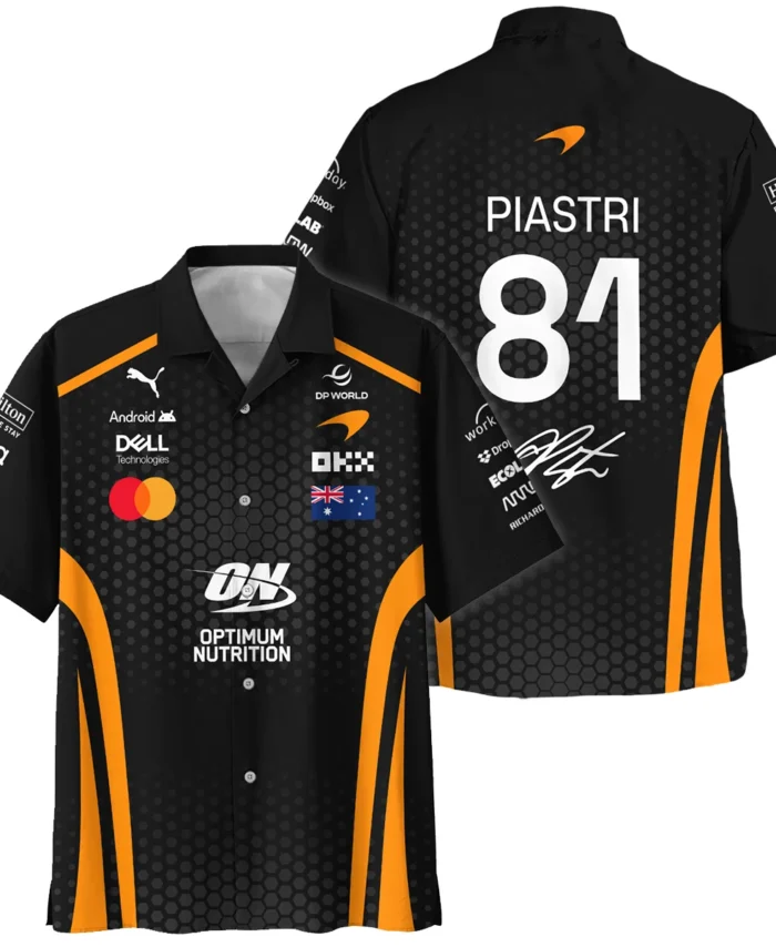 2026 Oscar Piastri McLaren F1 Teamwear Hawaiian Shirt BLOP26226A1HW - Orange