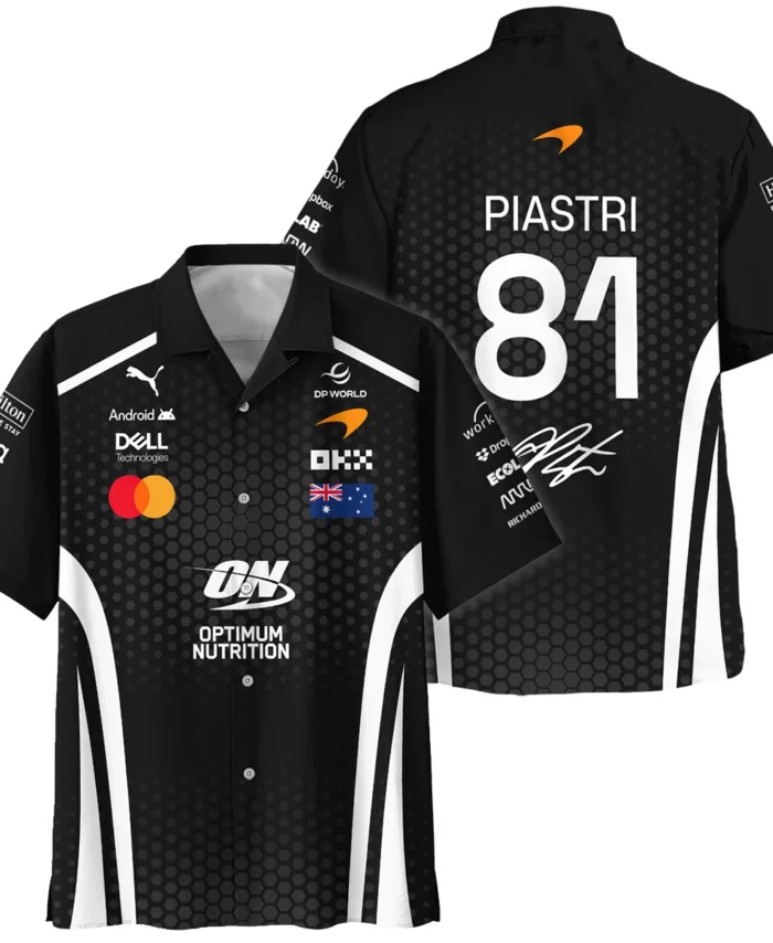 2026 Oscar Piastri McLaren F1 Teamwear Hawaiian Shirt BLOP26226A2HW - White