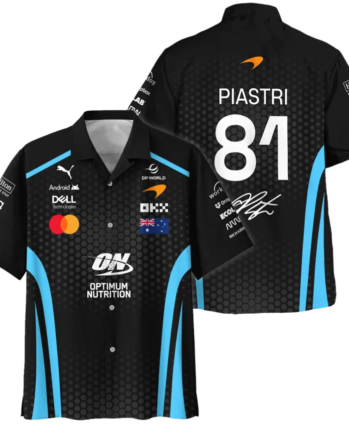 2026 Oscar Piastri McLaren F1 Teamwear Hawaiian Shirt BLOP26226A3HW - Cyan