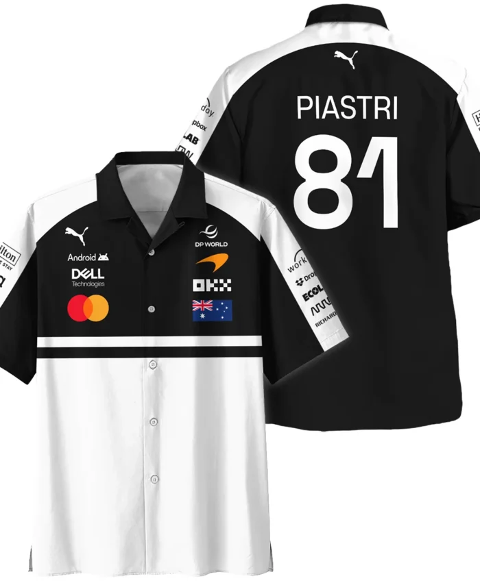 2026 Oscar Piastri McLaren F1 Teamwear Hawaiian Shirt BLOP4226A2HW - White