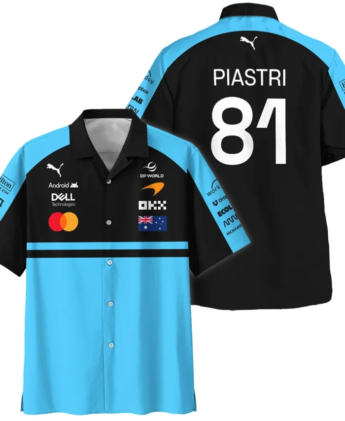 2026 Oscar Piastri McLaren F1 Teamwear Hawaiian Shirt BLOP4226A3HW - Cyan