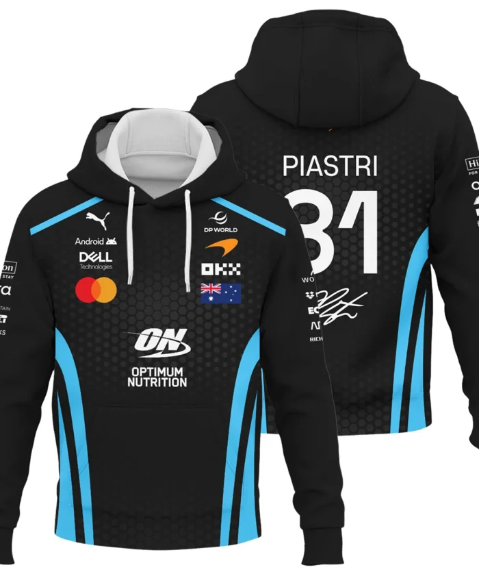 2026 Oscar Piastri McLaren F1 Teamwear Hoodie BLOP26226A3HD - Cyan