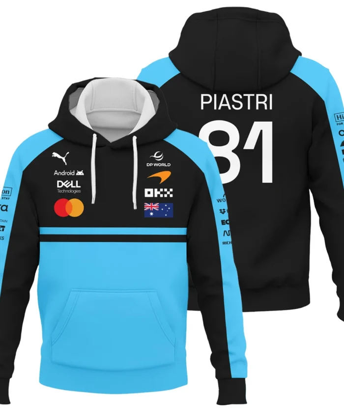 2026 Oscar Piastri McLaren F1 Teamwear Hoodie BLOP4226A3HD - Cyan