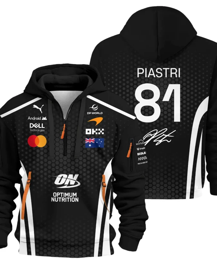 2026 Oscar Piastri McLaren F1 Teamwear Hoodie Half Zip BLOP26226A2HDF - White