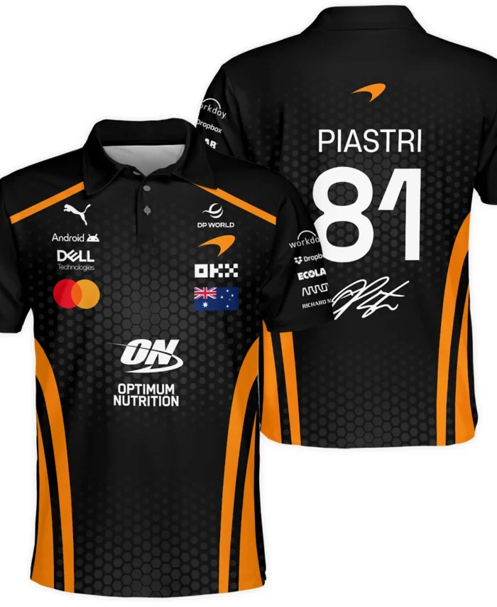 2026 Oscar Piastri McLaren F1 Teamwear Polo Shirt BLOP26226A1PL - Orange
