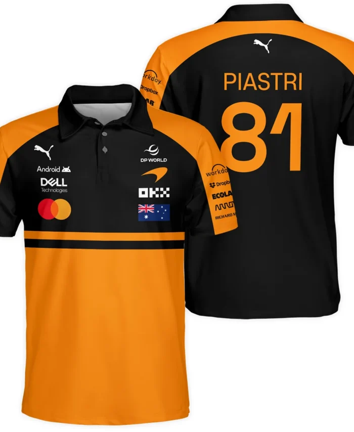 2026 Oscar Piastri McLaren F1 Teamwear Polo Shirt BLOP4226A1PL - Orange