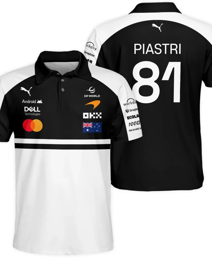 2026 Oscar Piastri McLaren F1 Teamwear Polo Shirt BLOP4226A2PL - White