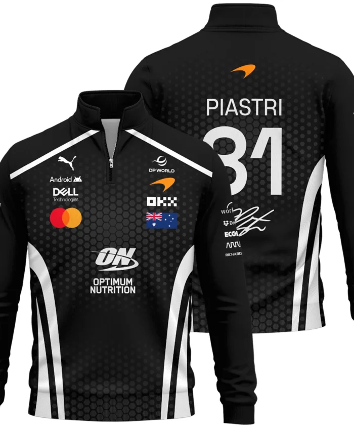 2026 Oscar Piastri McLaren F1 Teamwear Quarter Zip Sweatshirt BLOP26226A2QZS - White