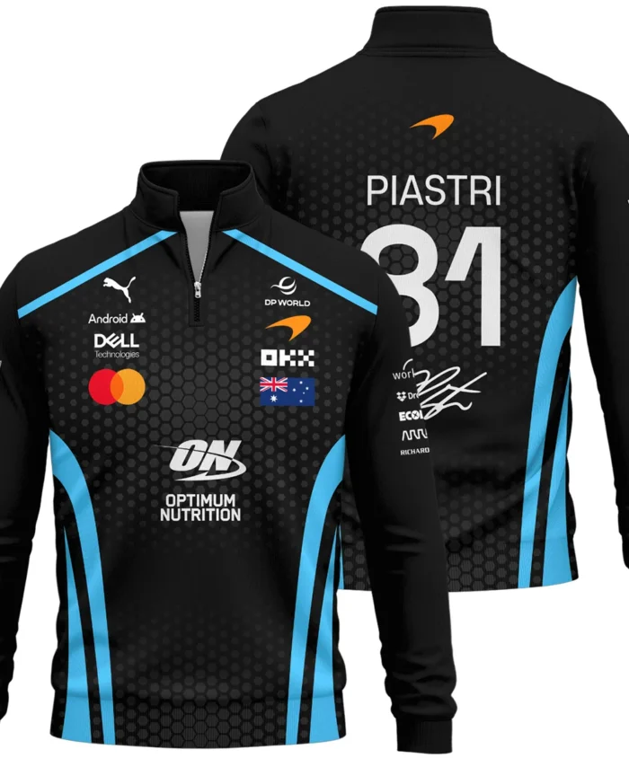 2026 Oscar Piastri McLaren F1 Teamwear Quarter Zip Sweatshirt BLOP26226A3QZS - Cyan