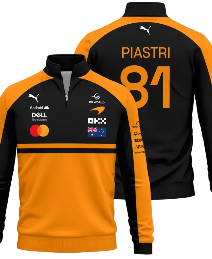 2026 Oscar Piastri McLaren F1 Teamwear Quarter Zip Sweatshirt BLOP4226A1QZS - Orange