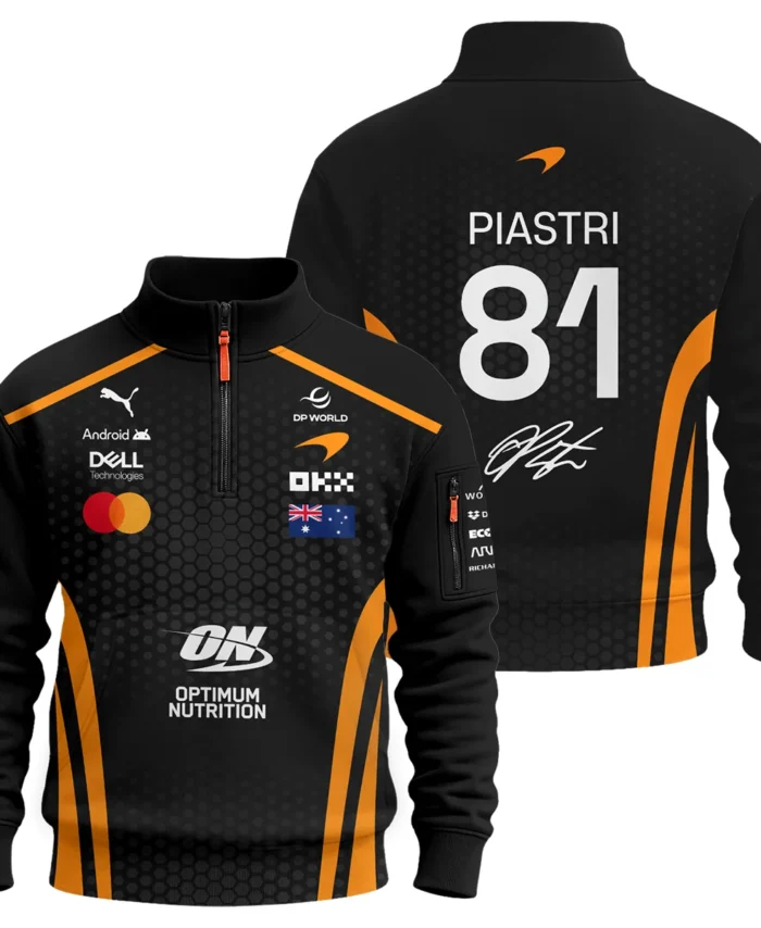 2026 Oscar Piastri McLaren F1 Teamwear Sweatshirt Zipper BLOP26226A1SHZ - Orange