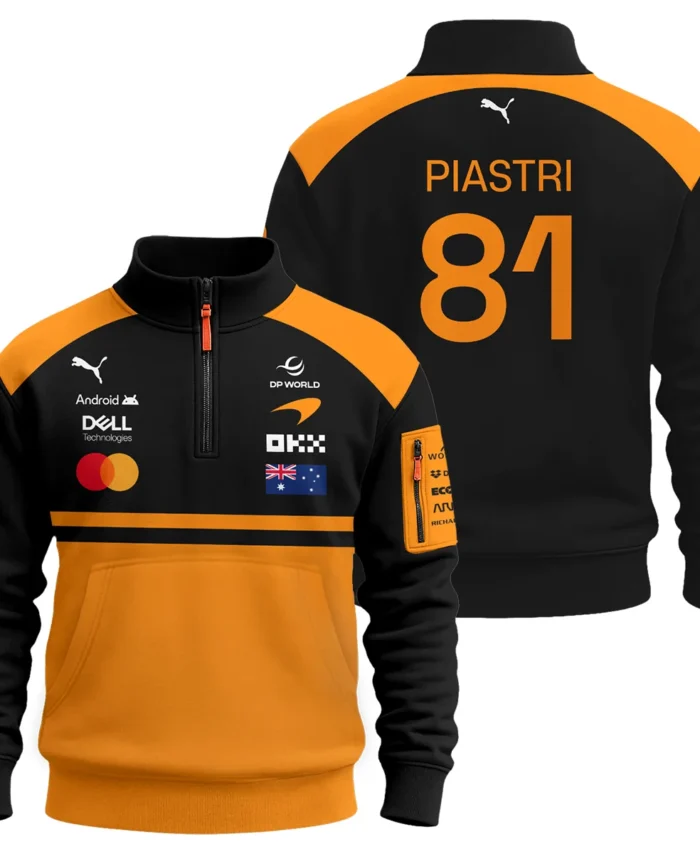 2026 Oscar Piastri McLaren F1 Teamwear Sweatshirt Zipper BLOP4226A1SHZ - Orange