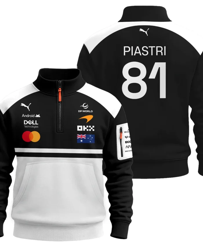 2026 Oscar Piastri McLaren F1 Teamwear Sweatshirt Zipper BLOP4226A2SHZ - White