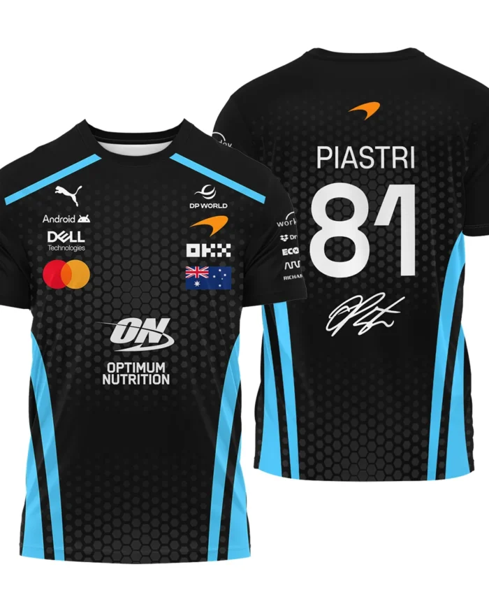 2026 Oscar Piastri McLaren F1 Teamwear T-Shirt BLOP26226A3TS - Cyan