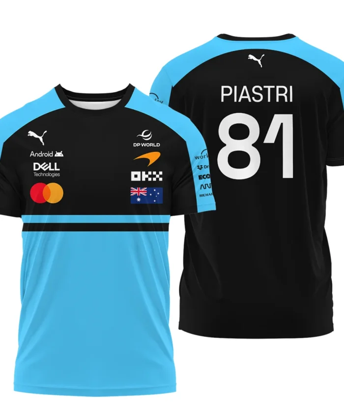 2026 Oscar Piastri McLaren F1 Teamwear T-Shirt BLOP4226A3TS - Cyan