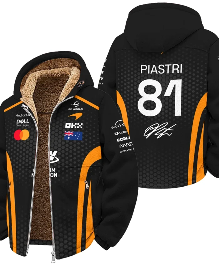 2026 Oscar Piastri McLaren F1 Teamwear Winter Fleece Jacket BLOP26226A1WFJ - Orange