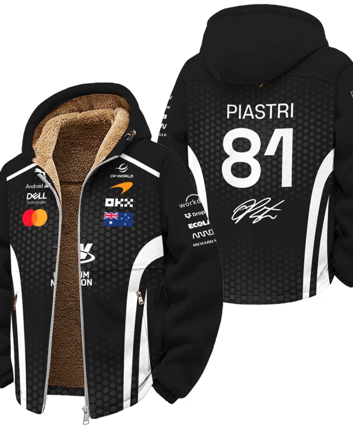 2026 Oscar Piastri McLaren F1 Teamwear Winter Fleece Jacket BLOP26226A2WFJ - White