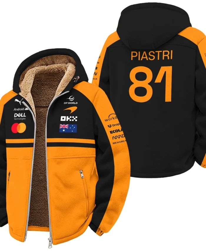 2026 Oscar Piastri McLaren F1 Teamwear Winter Fleece Jacket BLOP4226A1WFJ - Orange