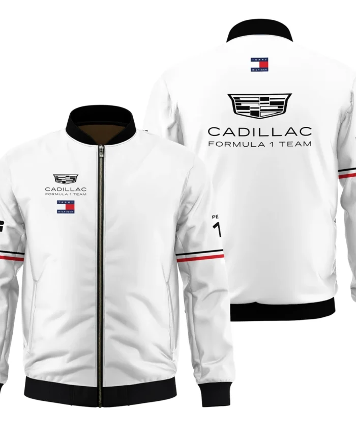 2026 Sergio Perez Cadillac F1 Teamwear Bomber BLVACDL9226A3BB - White
