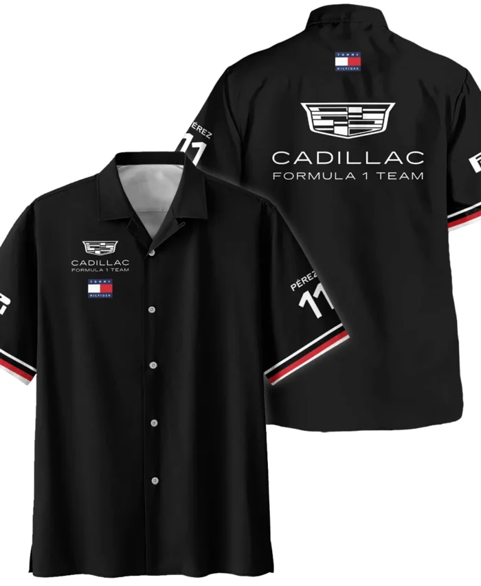 2026 Sergio Perez Cadillac F1 Teamwear Hawaiian Shirt BLVACDL9226A4HW - Black