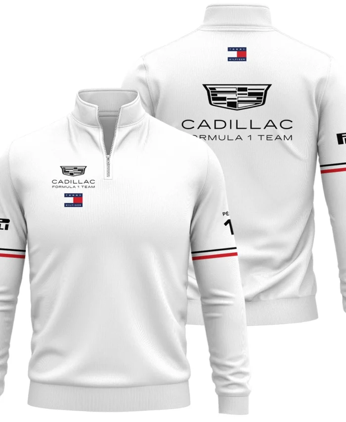 2026 Sergio Perez Cadillac F1 Teamwear Quarter Zip Sweatshirt BLVACDL9226A3QZS - White