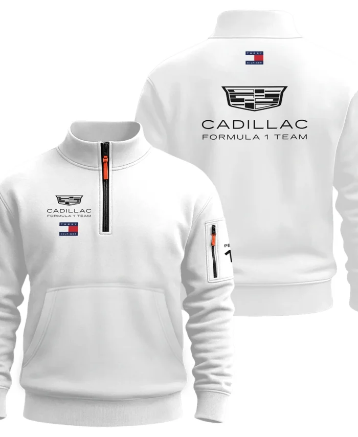 2026 Sergio Perez Cadillac F1 Teamwear Sweatshirt Zipper BLVACDL9226A3SHZ - White