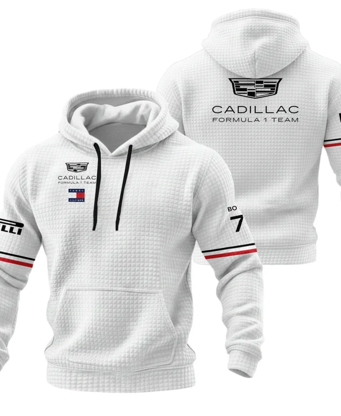 2026 Valtteri Bottas Cadillac F1 Teamwear Hoodie Quilted Waffle BLVACDL9226A1HQW - White