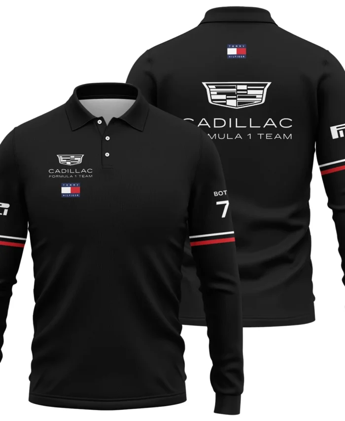 2026 Valtteri Bottas Cadillac F1 Teamwear Long Polo Shirt BLVACDL9226A2LPL - Black