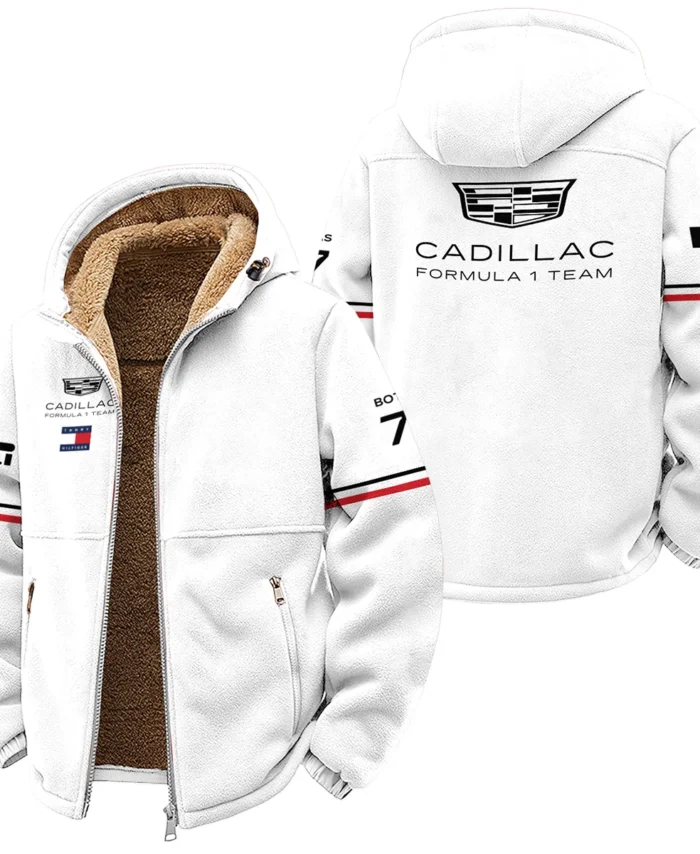 2026 Valtteri Bottas Cadillac F1 Teamwear Winter Fleece Jacket BLVACDL9226A1WFJ - White