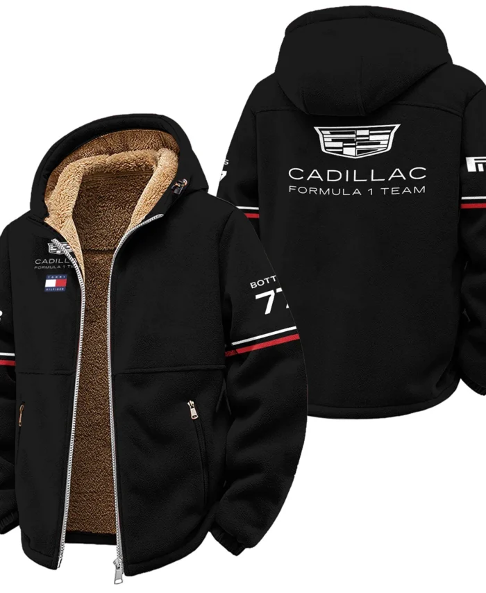 2026 Valtteri Bottas Cadillac F1 Teamwear Winter Fleece Jacket BLVACDL9226A2WFJ - Black