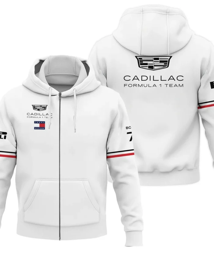 2026 Valtteri Bottas Cadillac F1 Teamwear Zipper Hoodie BLVACDL9226A1ZHD - White