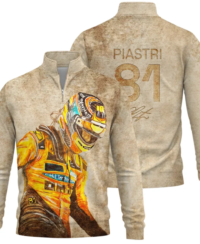 81 Oscar Piastri - Quarter-Zip Sweatshirt BLOP121025A3QZS