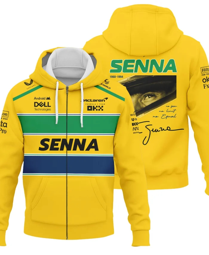 Ayrton Senna McLaren Formula One Exclusive Zipper Hoodie BLF1190525A2ZHD
