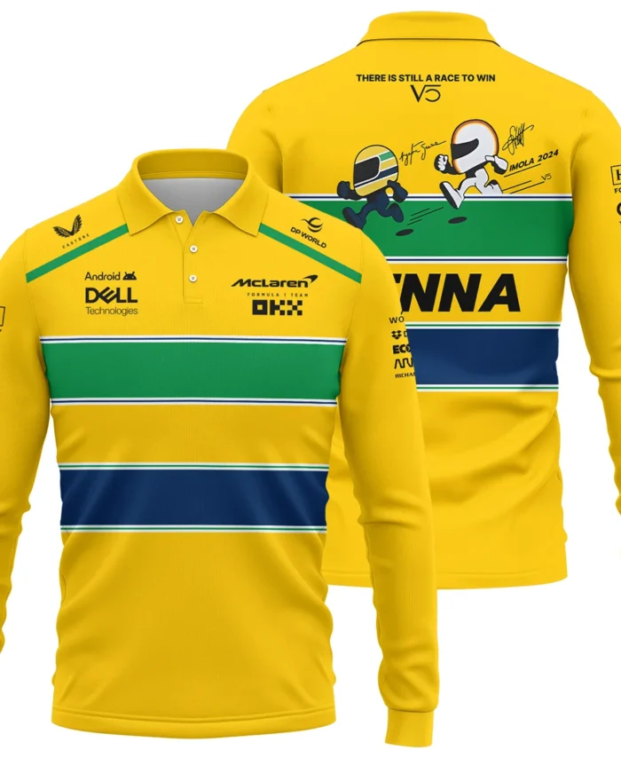 Ayrton Senna The Racing Legend McLaren F1 Exclusive Long Polo Shirt BLF13625A1LPL