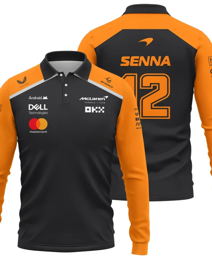 Ayrton Senna The Racing Legend McLaren F1 Exclusive Long Polo Shirt BLF16625A1LPL