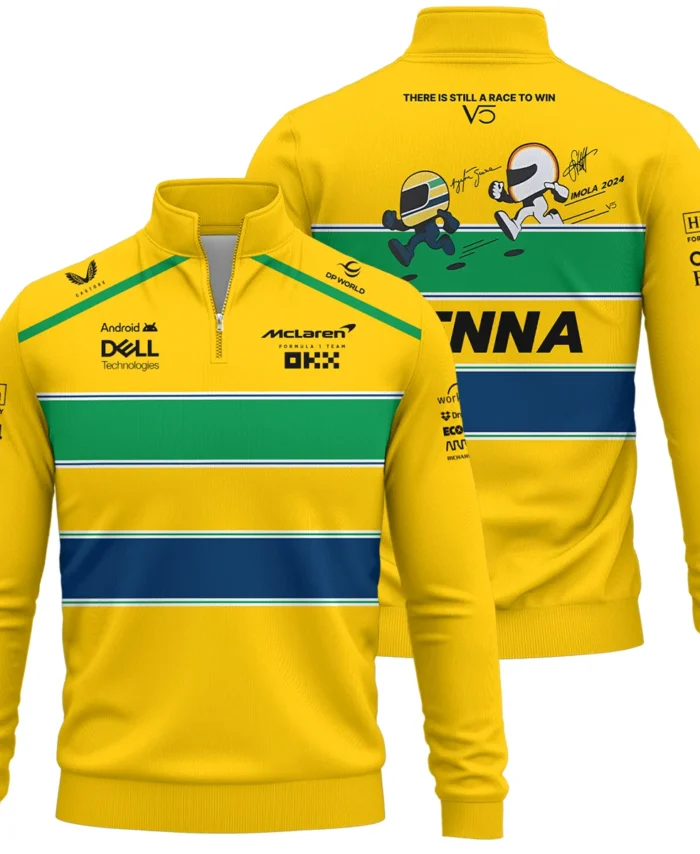 Ayrton Senna The Racing Legend McLaren F1 Exclusive Quarter-Zip Sweatshirt BLF13625A1QZS