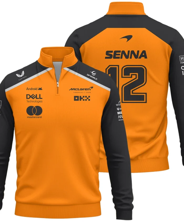 Ayrton Senna The Racing Legend McLaren F1 Exclusive Quarter-Zip Sweatshirt BLF16625A2QZS