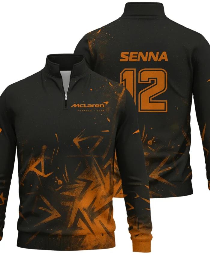 Ayrton Senna The Racing Legend McLaren F1 Exclusive Quarter-Zip Sweatshirt BLF16625A3QZS