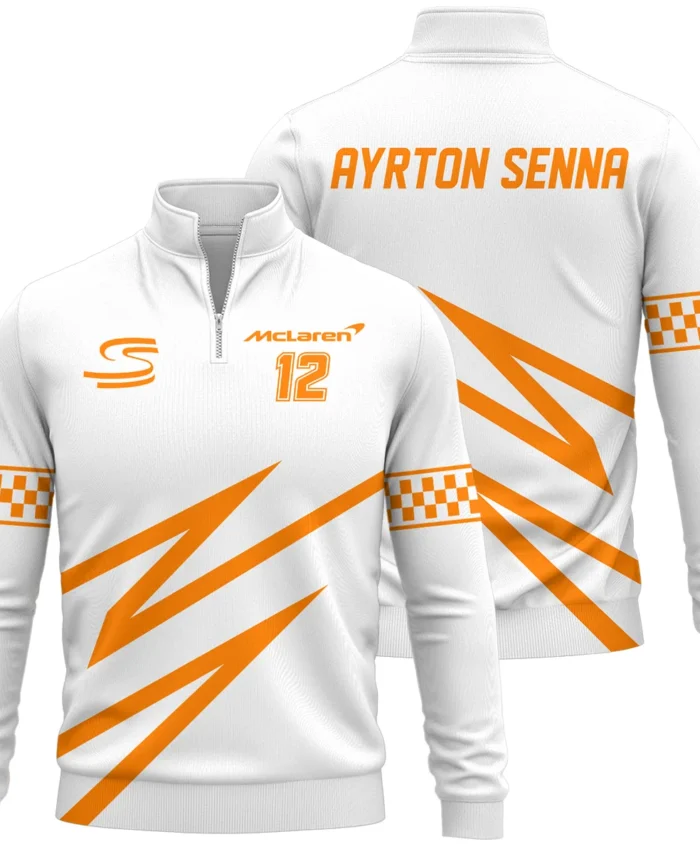 Ayrton Senna The Racing Legend McLaren F1 Exclusive Quarter-Zip Sweatshirt BLF16625A4QZS